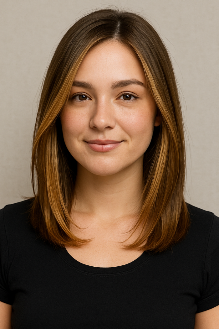 8. Mittellang mit Face-Framing Strähnen