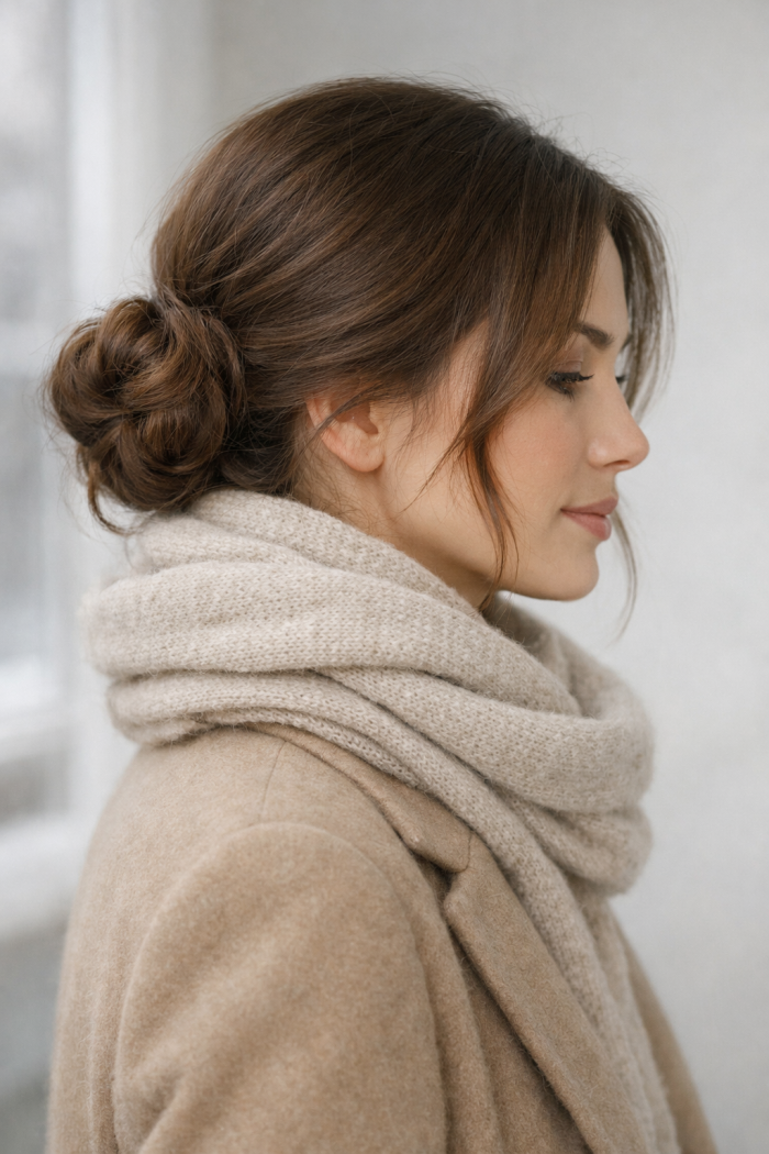 1 Winter Frisuren ohne Hitze Der tiefe lockere Dutt