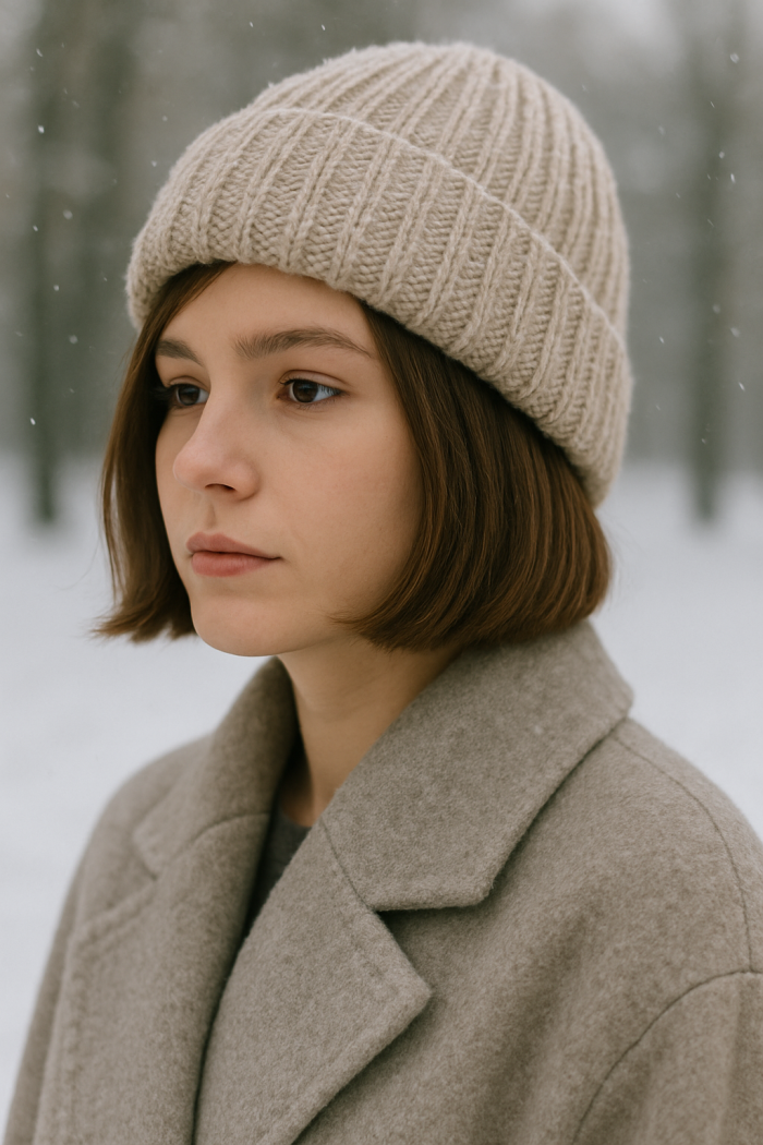 Short Bob als mützenfreundliche Winter Frisur