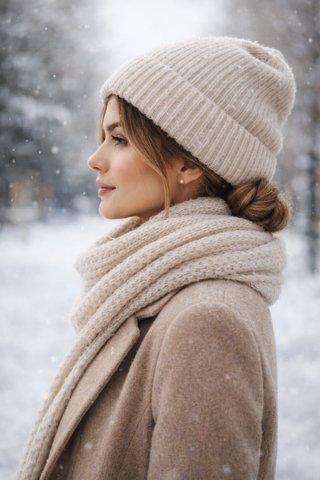 Winterfrisuren unter Mütze und Schal ohne Haarbruch