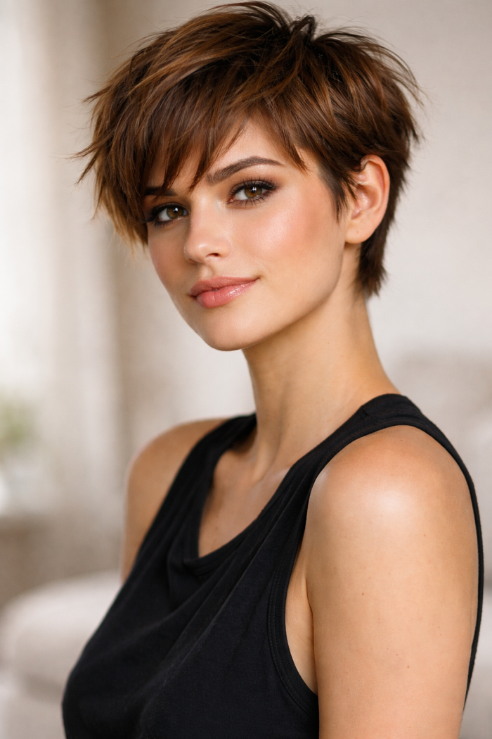 Platz 1 Der freche Pixie Cut mit Struktur 
