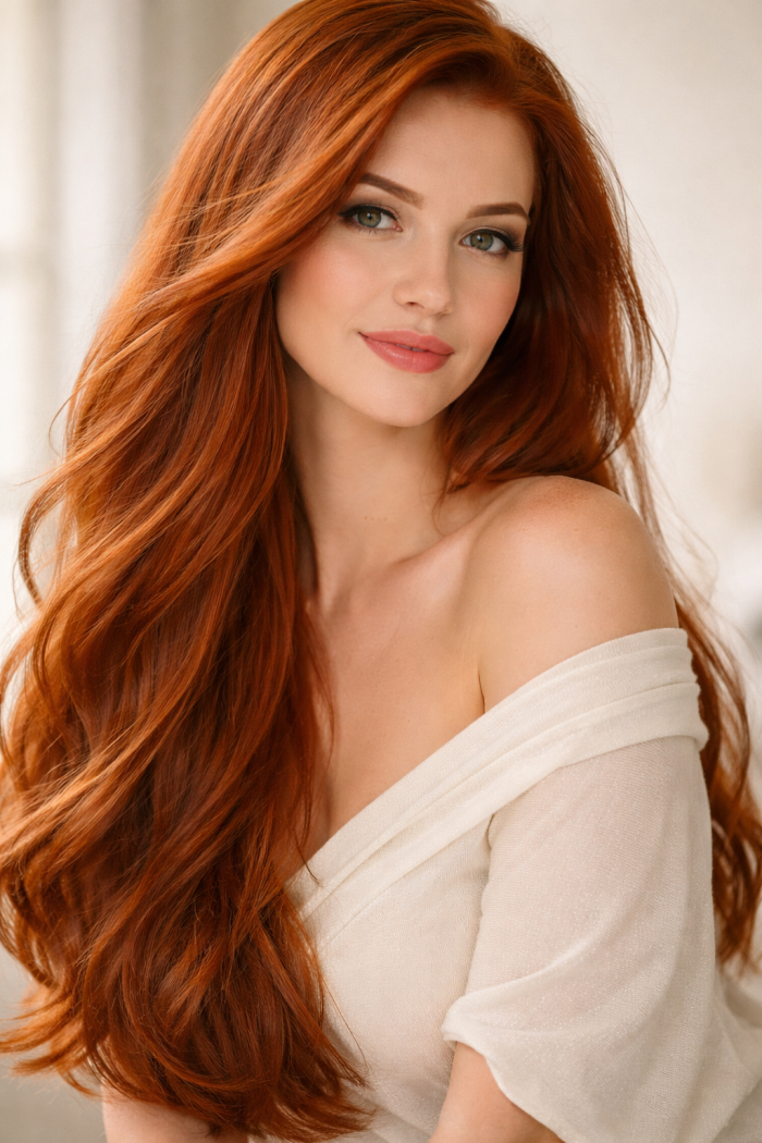 Platz 1 Kupferrot für lange rote Haare