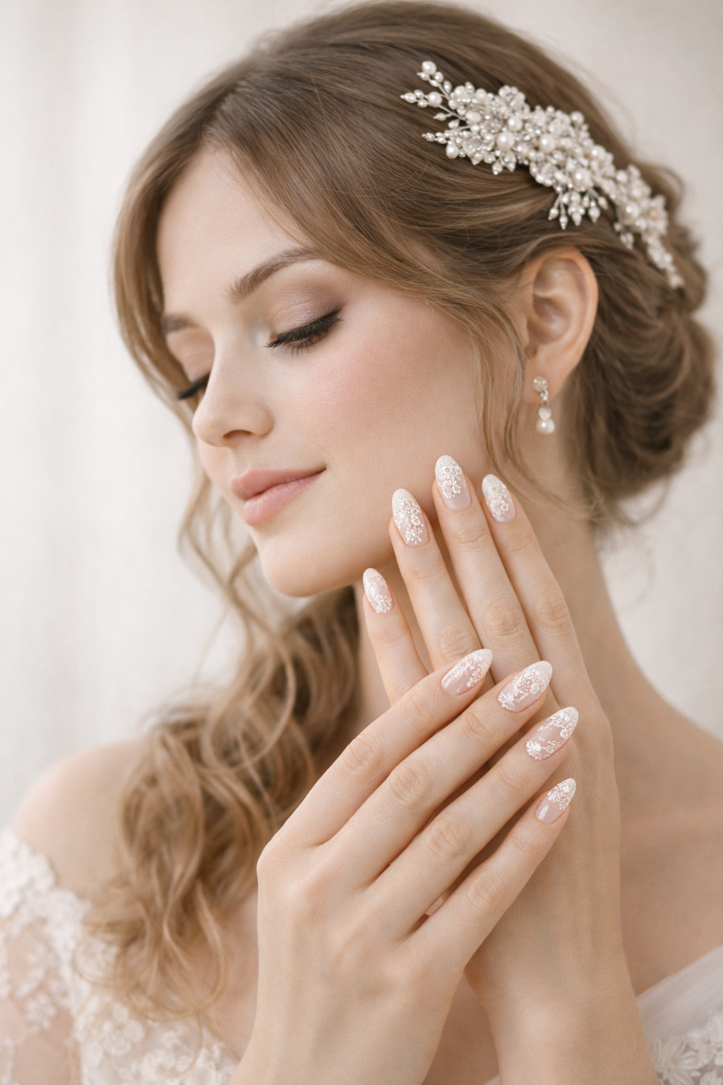 Platz 1 – Luxuriöse Spitzen-Nägel & elegante Haaraccessoires