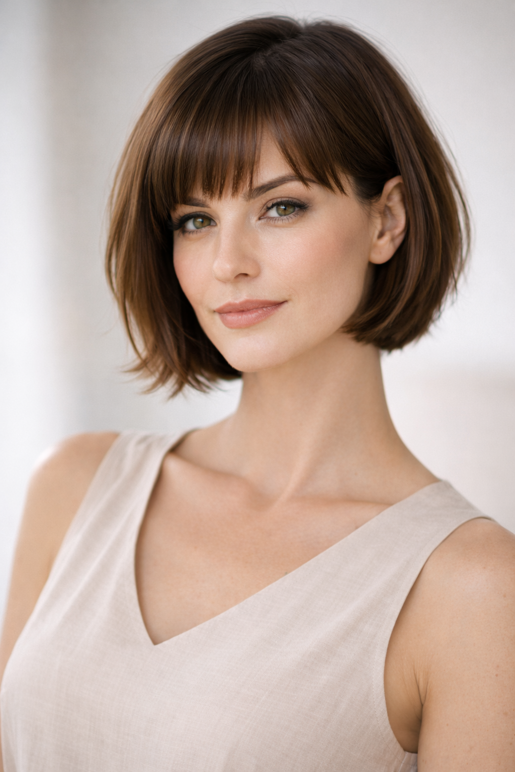 Platz 3 Bubikopf Frisur kurz mit Pony als Statement