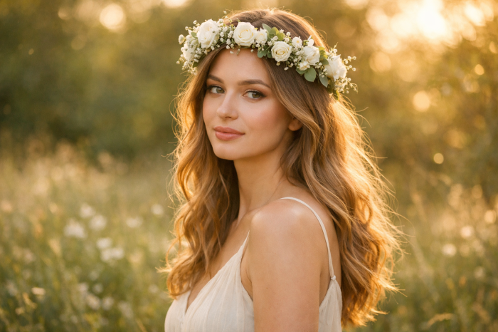 Die 3 schönsten Blumenkranz Haare Ideen die wirklich alle Blicke auf sich ziehen