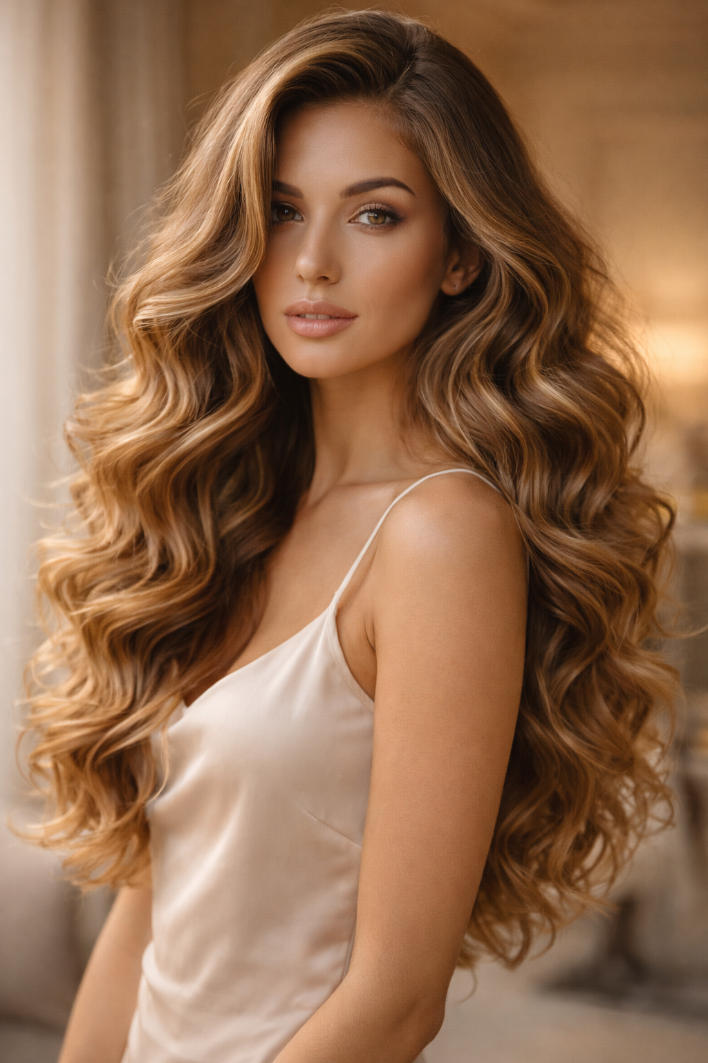 Platz 1 Dauerwelle Lange Haare mit Großen Glamour Locken für Luxus Volumen