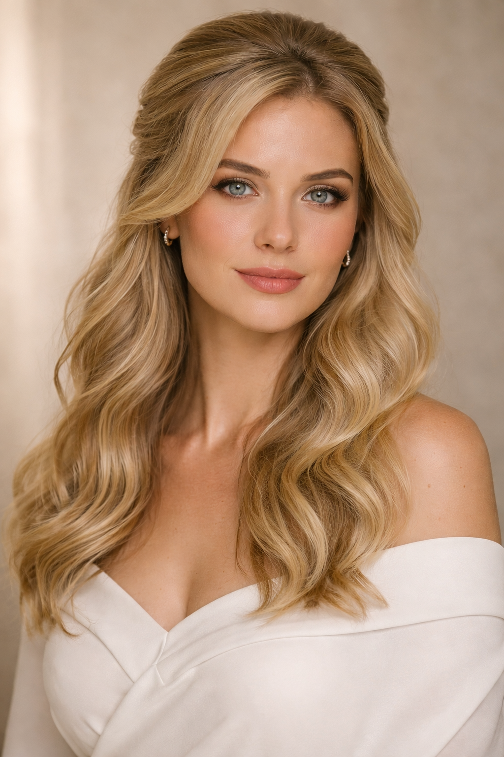 Platz 1 Halboffenen Frisuren mit weichen Wellen für zeitlose Eleganz