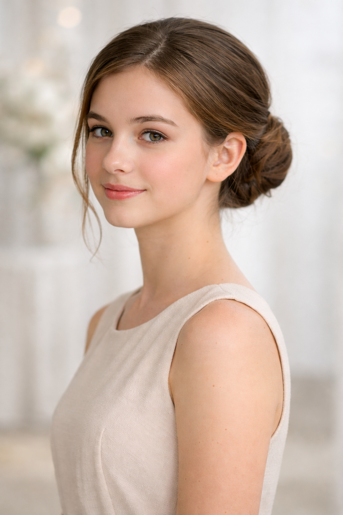 Platz 1 Jugendweihe Frisuren Eleganter tiefer Dutt als zeitloser Favorit