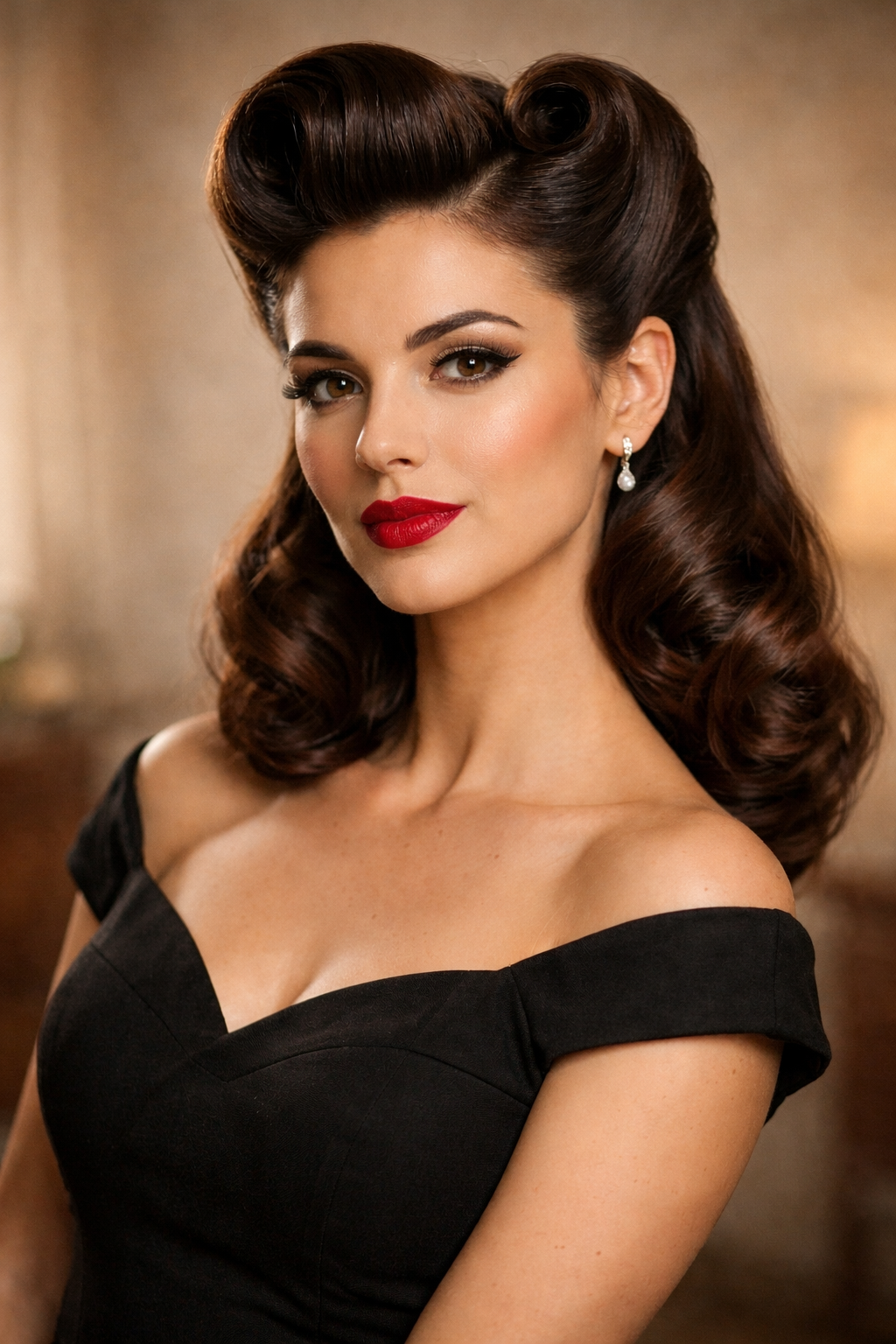 Platz 1 Rockabilly Frisuren Frauen mit Victory Rolls der ultimative Klassiker