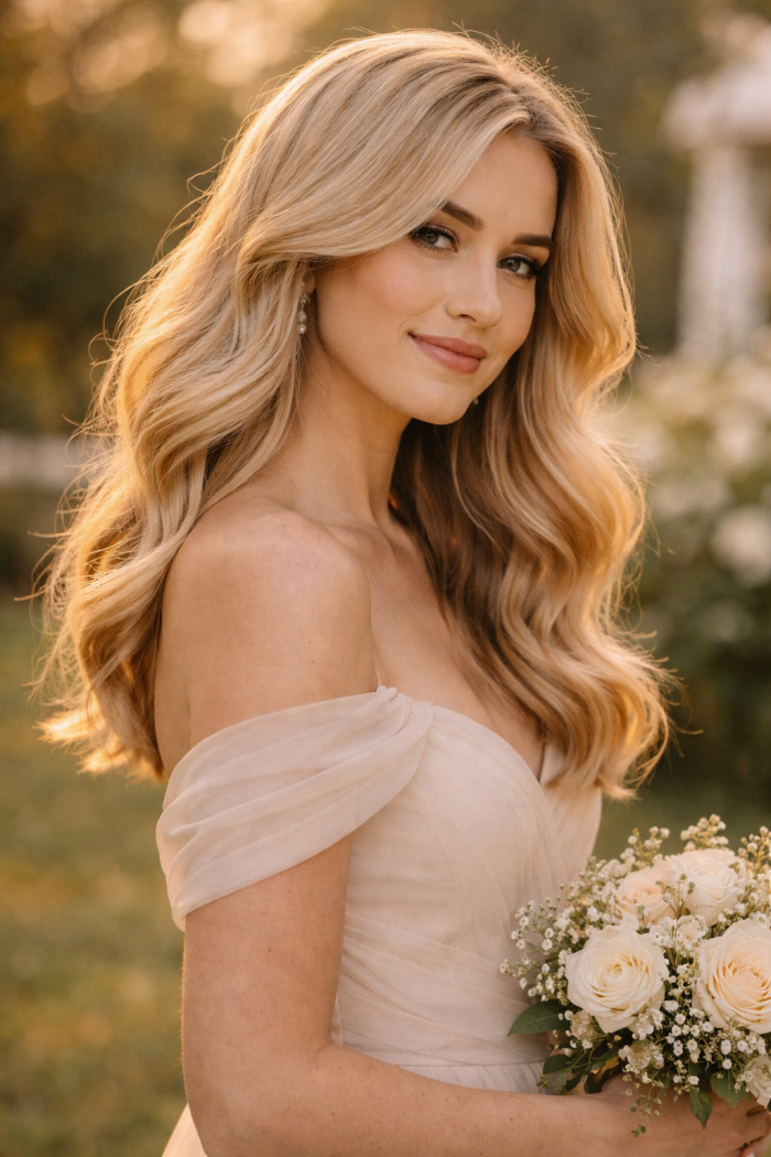 Platz 2 Brautjungfern Frisuren mit weichen Wellen für zeitlose Schönheit