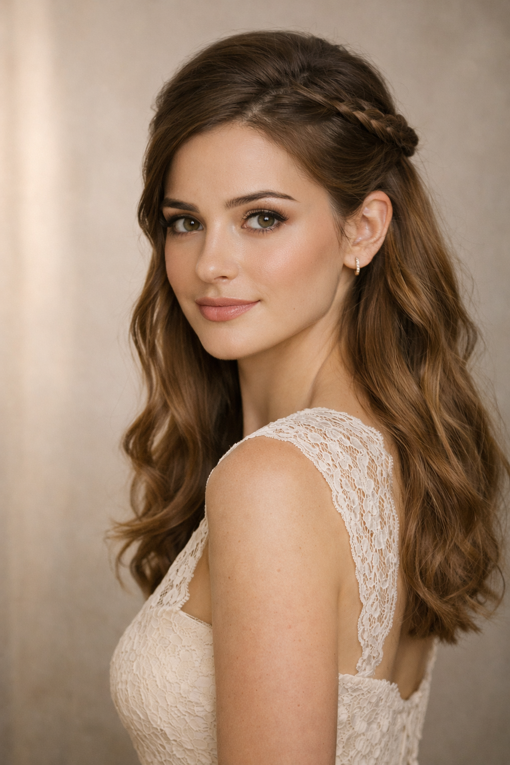 Platz 2 Halboffenen Frisuren mit Flechtelementen für romantische Akzente