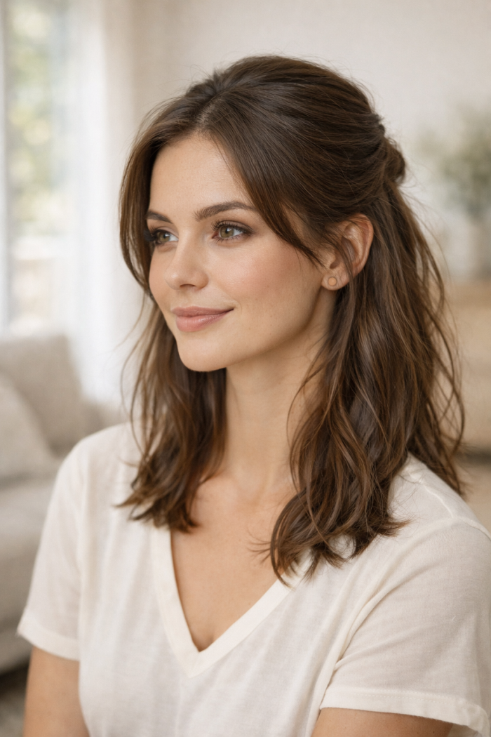 Platz 3 Frisur halb offen locker und natürlich für jeden Tag