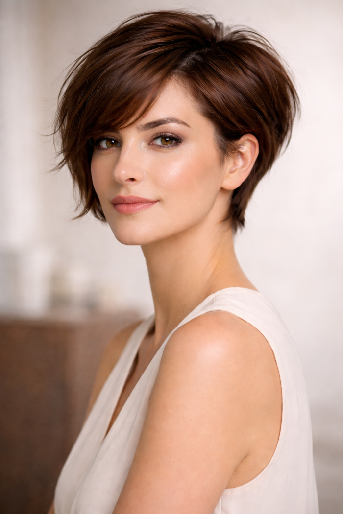 Platz 3 Kurzhaarfrisuren Damen Feines Haar Der Freche Kurzschnitt Mit Seitenscheitel