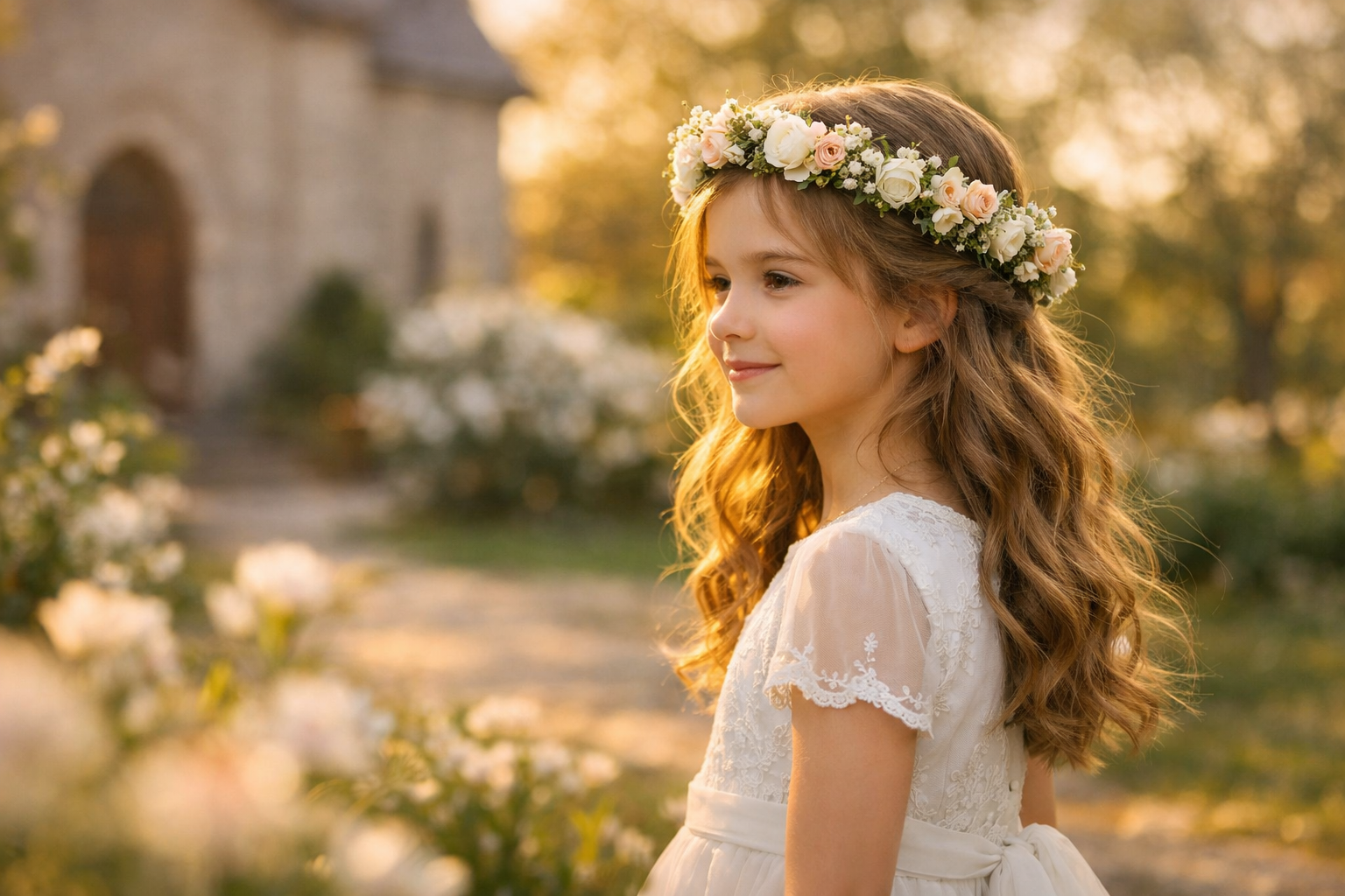 Die 3 schönsten erstkommunion frisur mit blumenkranz die jedes Mädchen wie eine kleine Prinzessin strahlen lassen