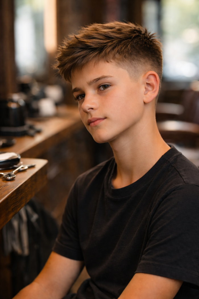 Platz 1 Frisur Junge Kurz mit strukturiertem Textured Crop