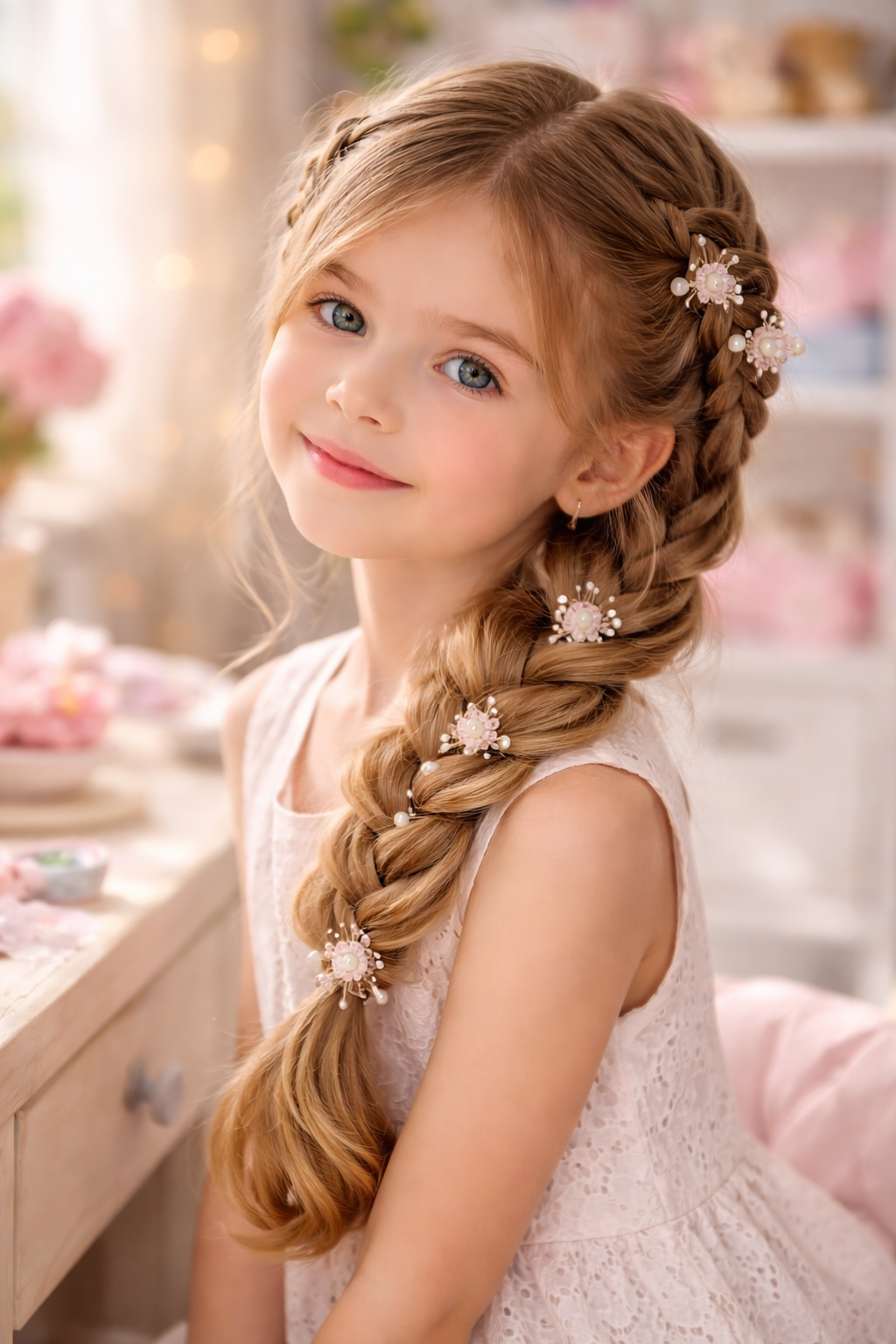 Platz 2 Mädchen Frisur mit Flechtfrisuren für verspielte Eleganz