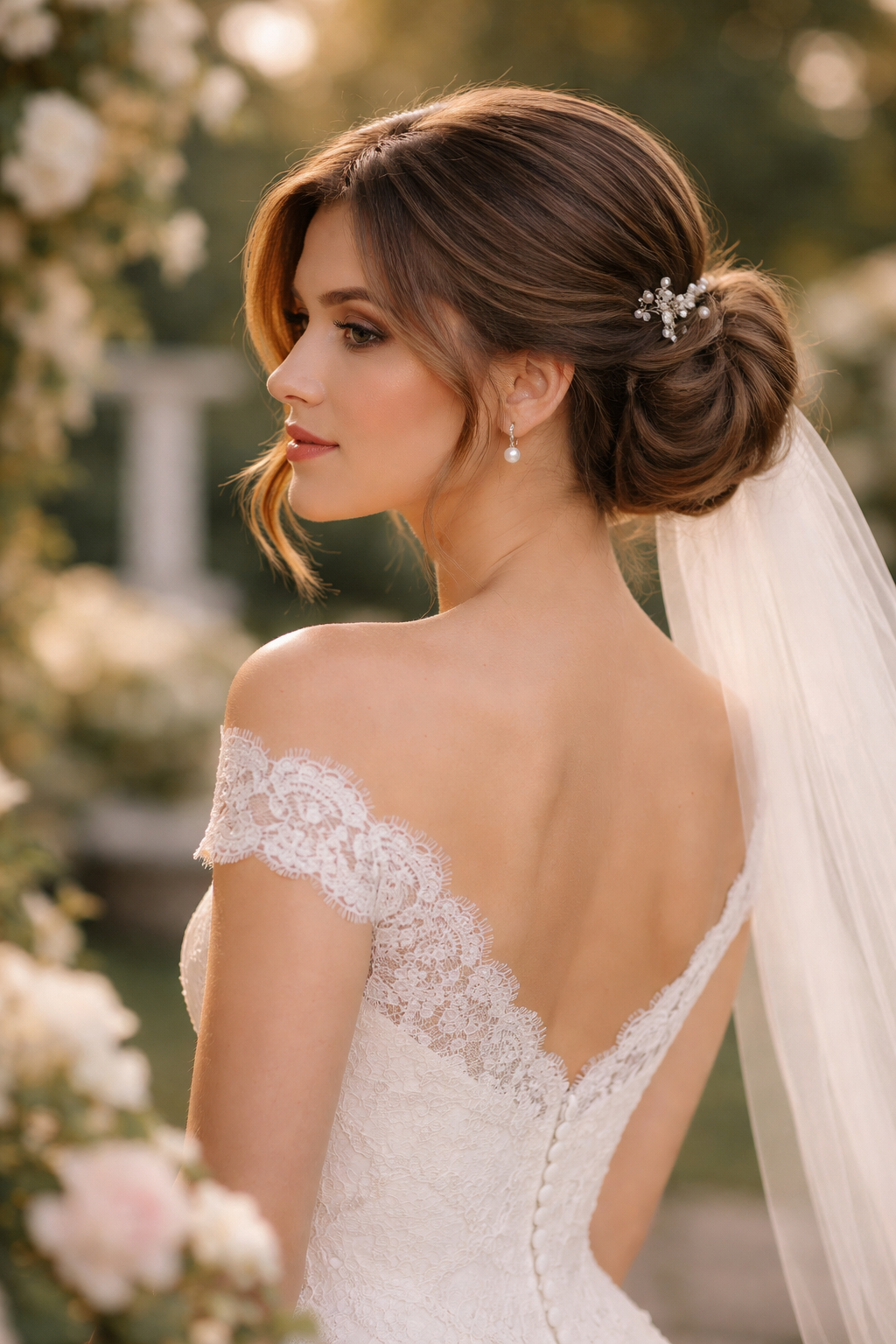 Platz 2 brautfrisur schulterlange haare Der elegante Low Bun