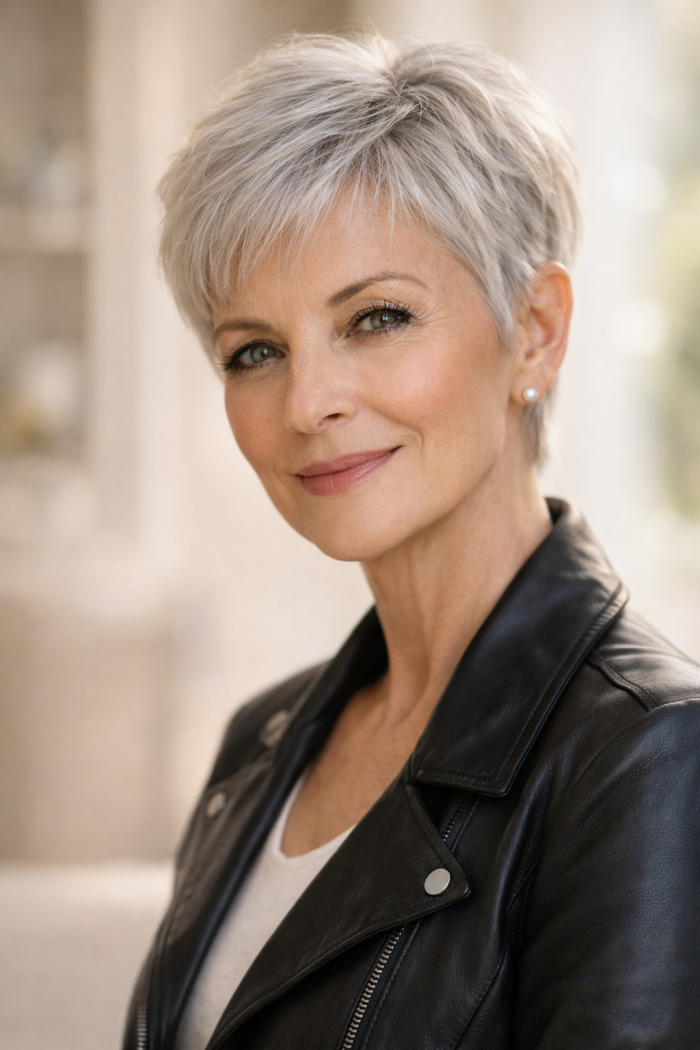 Platz 3 frisuren für ältere frauen mit frechem Pixie Cut für moderne Eleganz