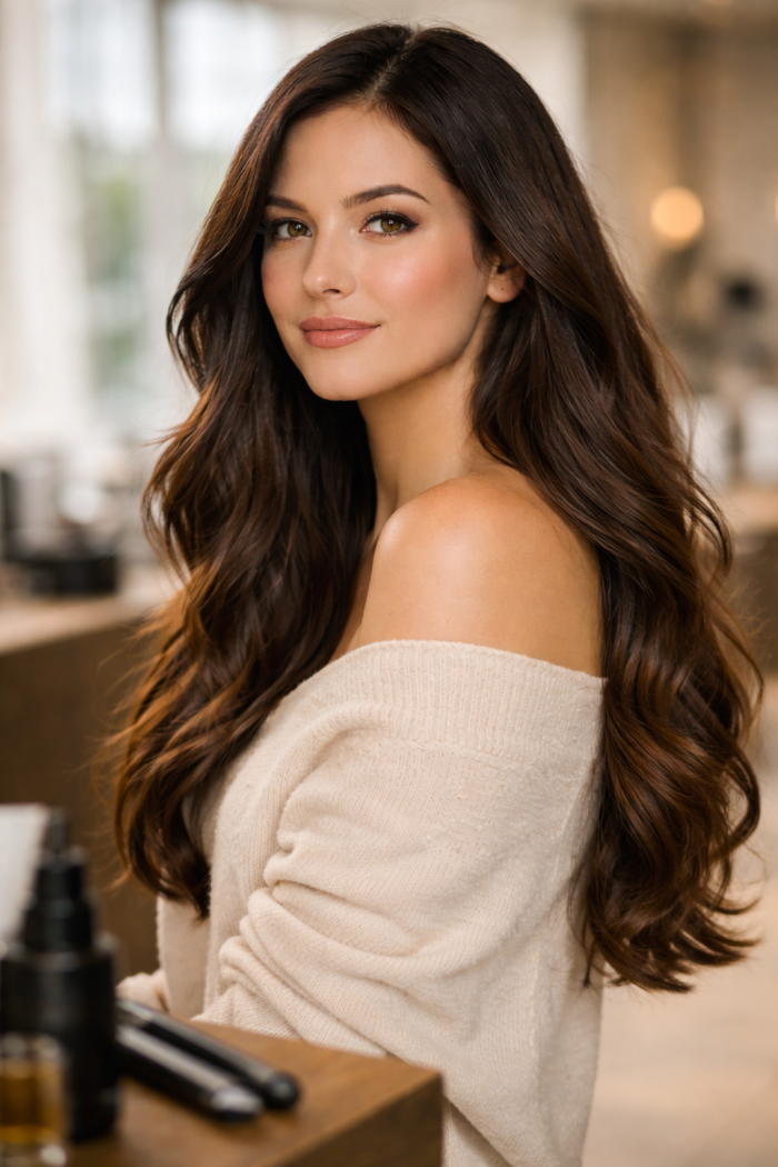 Platz 3 haartrend 2026 damen Der natürliche Long Hair Flow