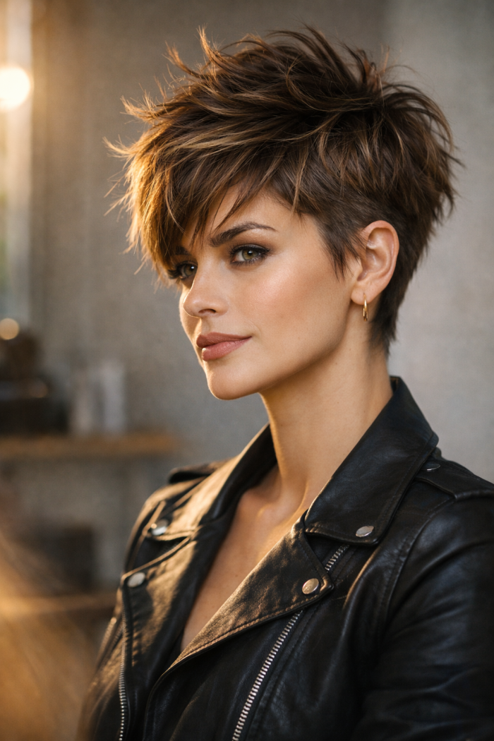 2 Der freche unordentlicher pixie-haarschnitt mit Undercut