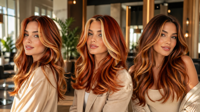 Die 3 besten kupfer haare mit blonden strähnen Ideen die sofort jünger wirken