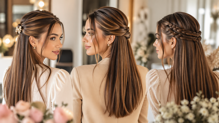 Die 3 schönsten halboffene frisur glatte haare Ideen die sofort eleganter wirken