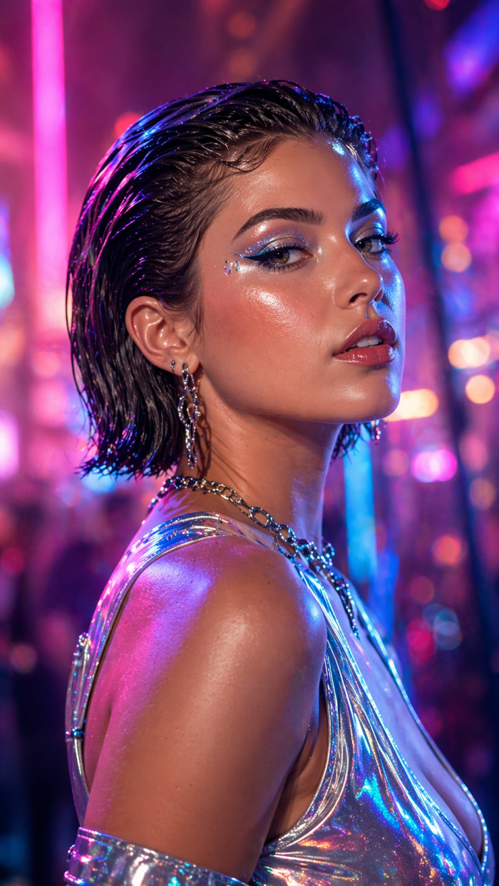 Platz 1 Der Wet Look Bob mit Glanz Effekt