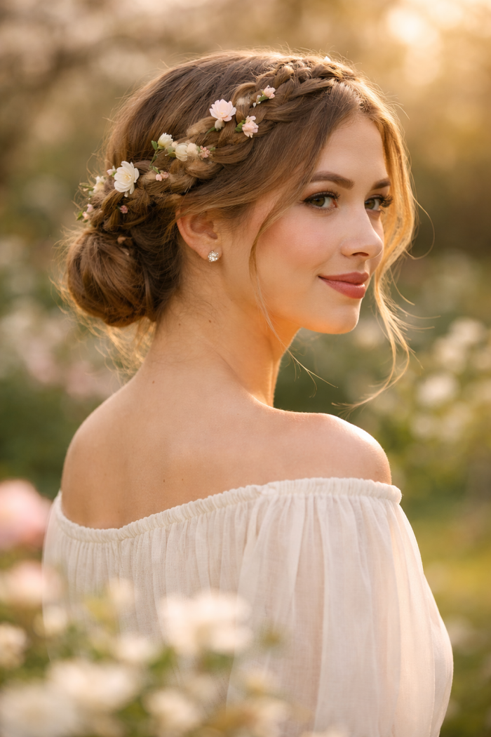 Platz 1 Oster Frisuren Idee Die romantische Flechtkrone