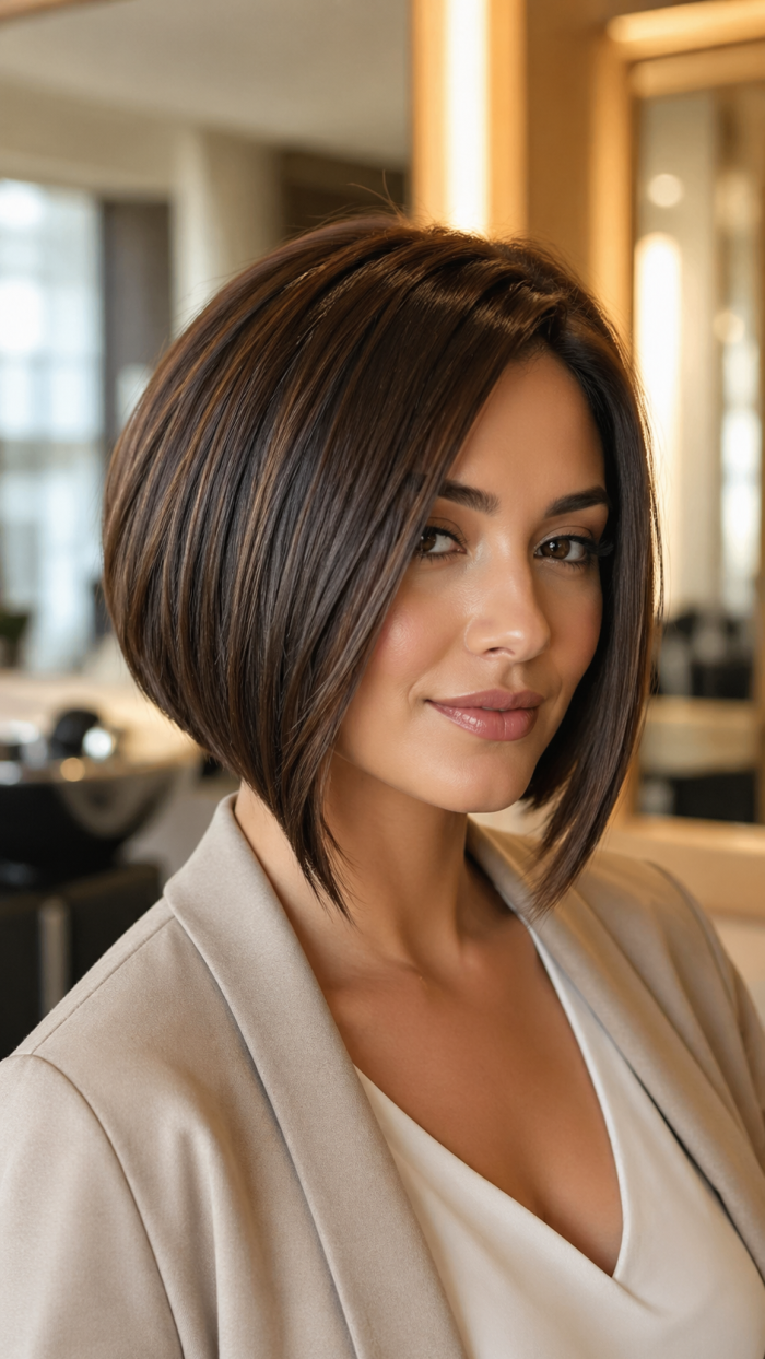 Platz 2 Der kinnlange Bob mit längerer Front