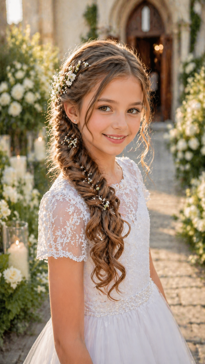 Platz 2 Seitlicher Fischgrätenzopf mit Locken