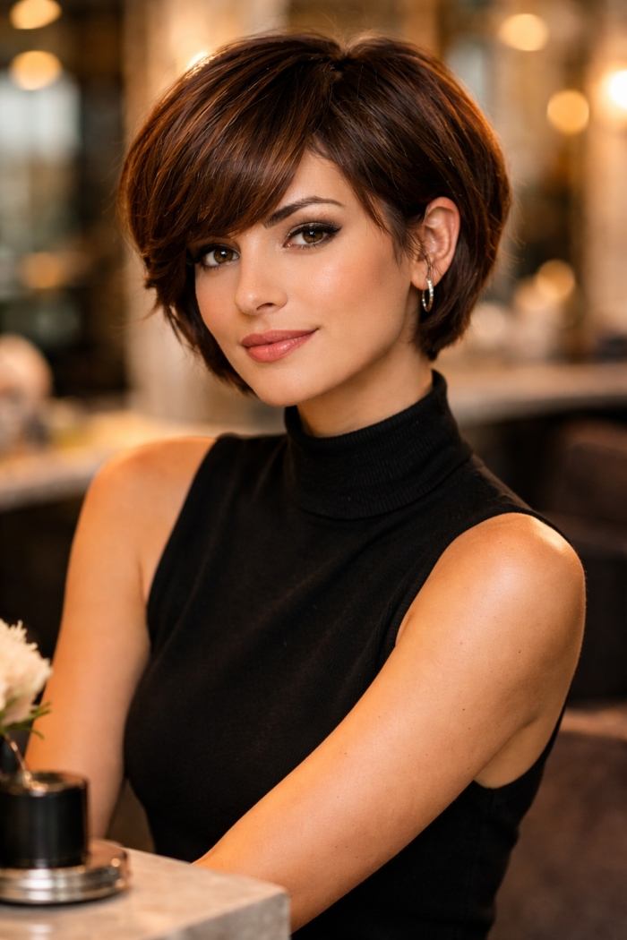 Platz 3 Der freche kurze gestufte Haarschnitt