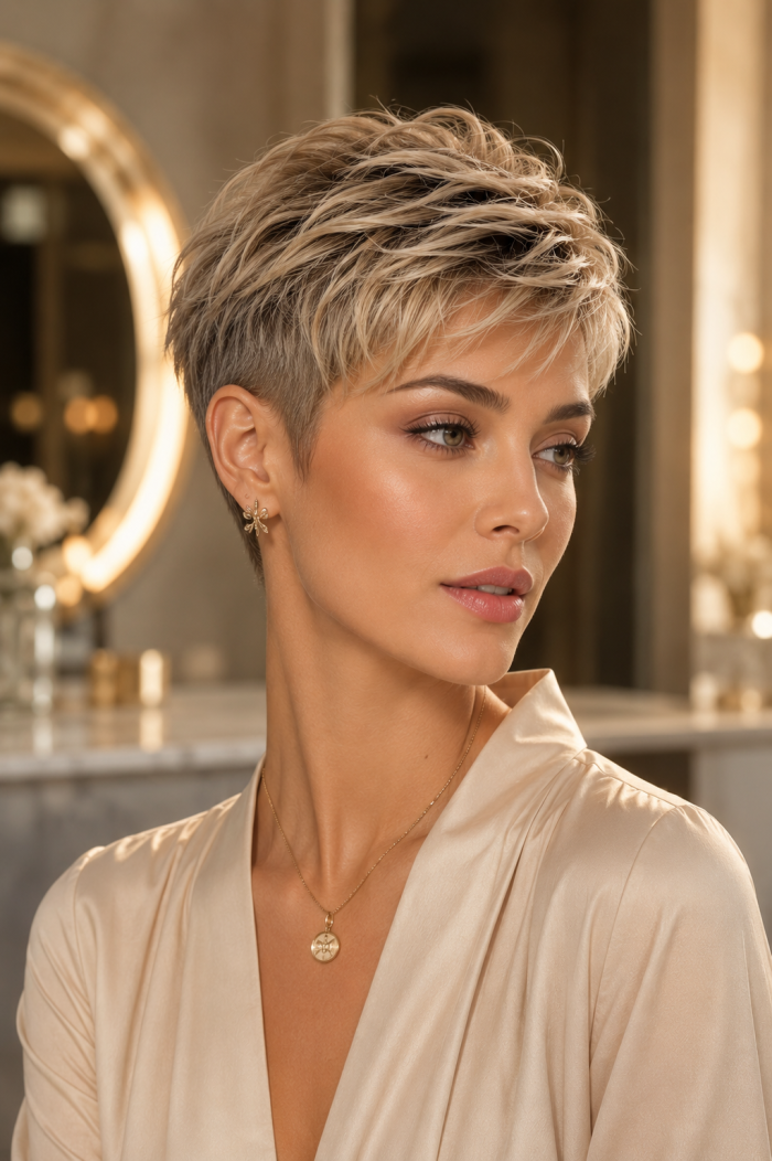Platz 1 Der luxuriöse Soft Pixie mit femininer Eleganz
