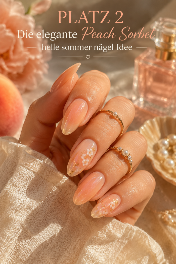 Platz 2 Die elegante Peach Sorbet helle sommer nägel Idee