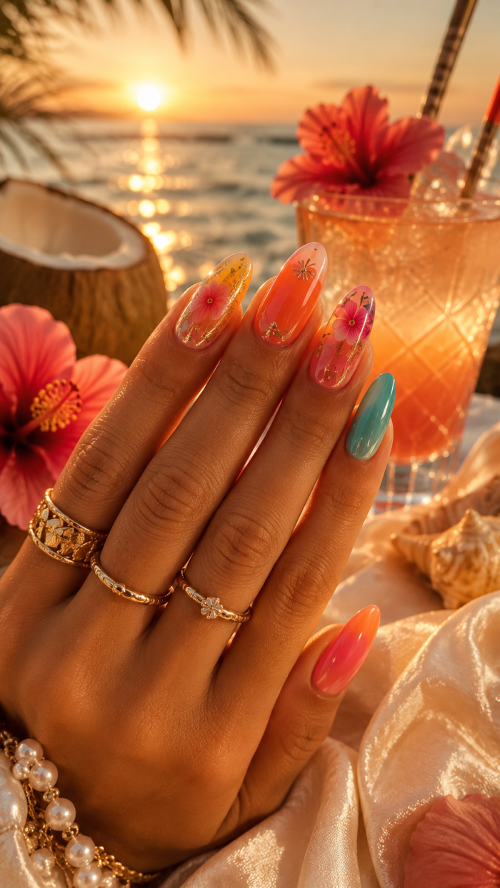 Platz 2 Die strahlenden Tropical Glow Sommer Nägel Farben