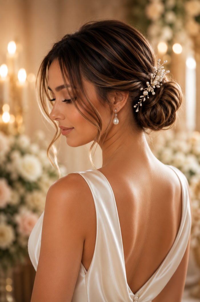 Platz 2 Eleganter Low Bun mit modernen Face Framing Strähnen