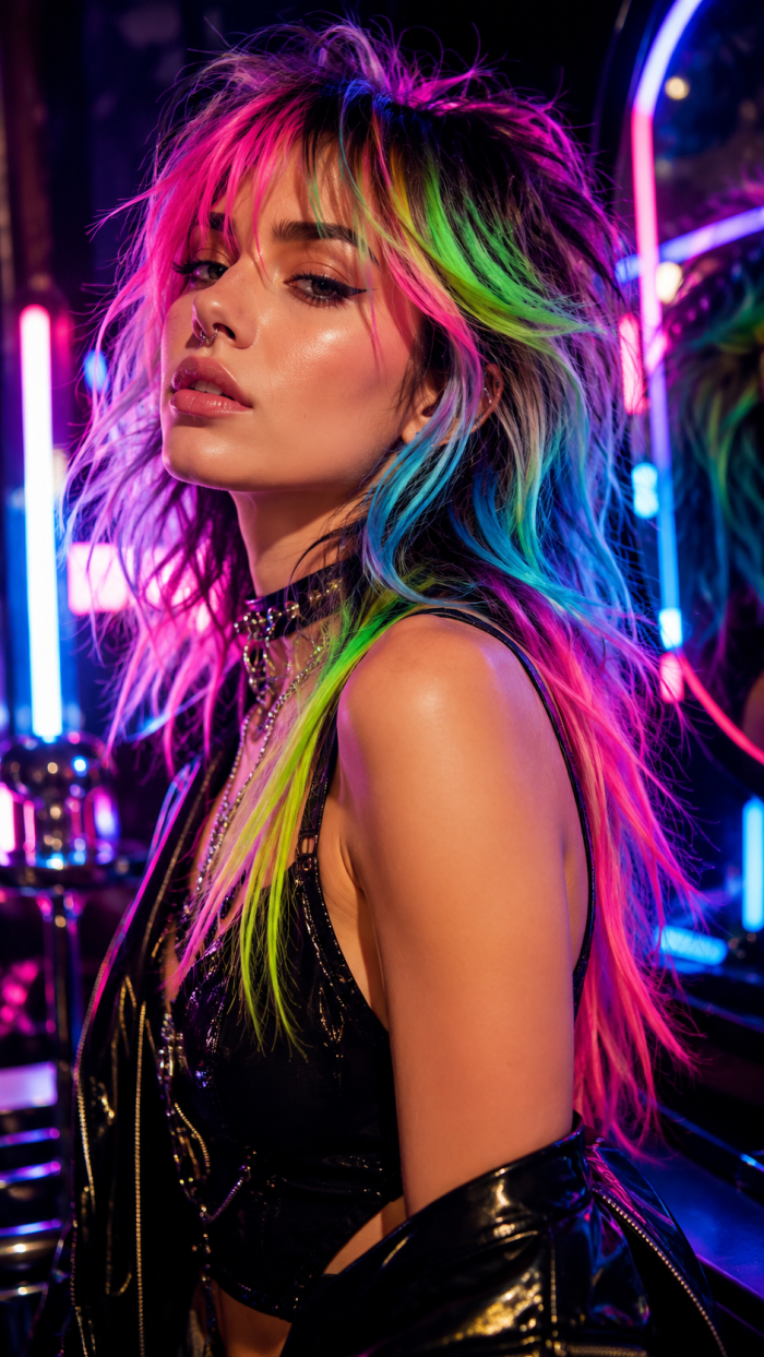 Platz 2 Neon haar kreide für mutige Statement Frisuren