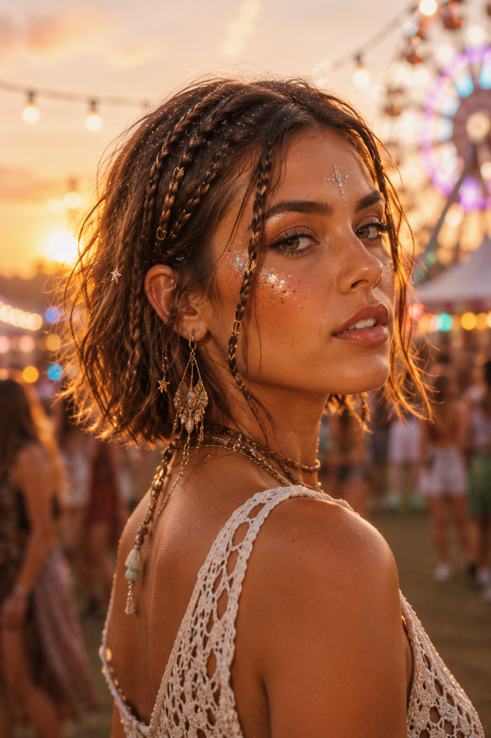 Platz 3 Die Boho Mini Braids für kurze Haare