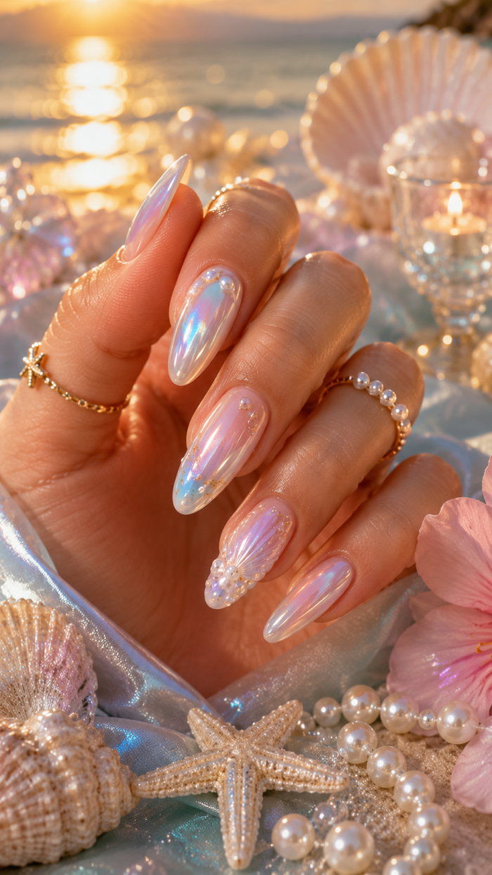 Platz 3 Die elegante Mermaid Pearl Maniküre