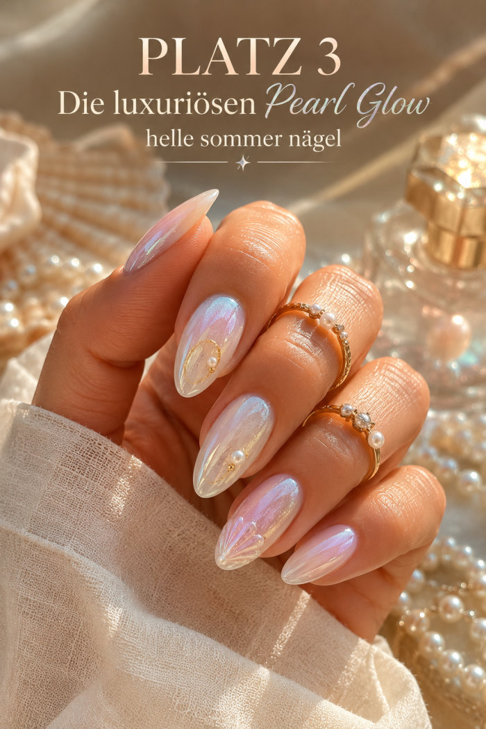 Platz 3 Die luxuriösen Pearl Glow helle sommer nägel