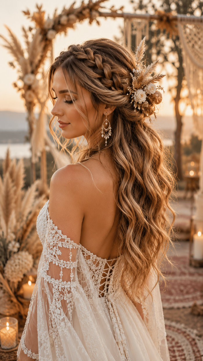 Platz 3 Moderne zopf frisuren hochzeit im Boho Stil