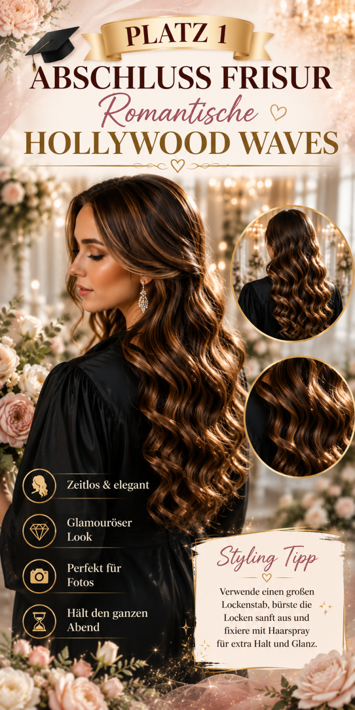 Platz 1 Abschluss Frisur Romantische Hollywood Waves