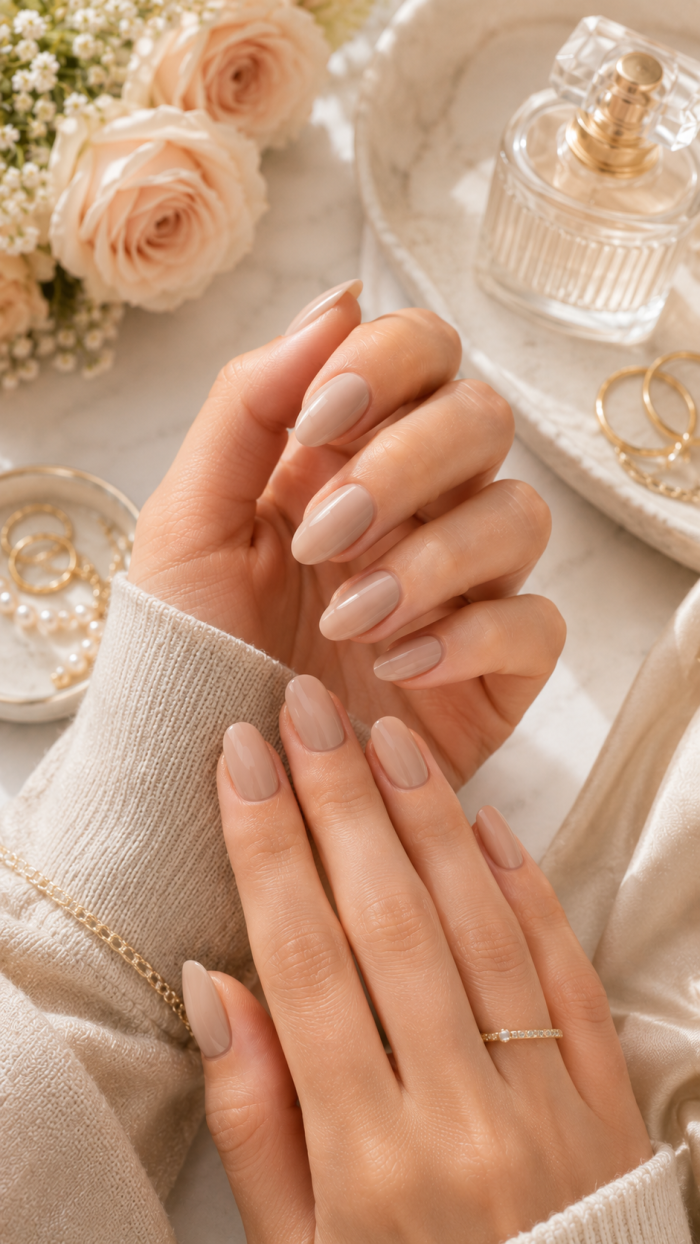 Platz 2 Soft Nude Nails als elegante nägel inspiration einfach