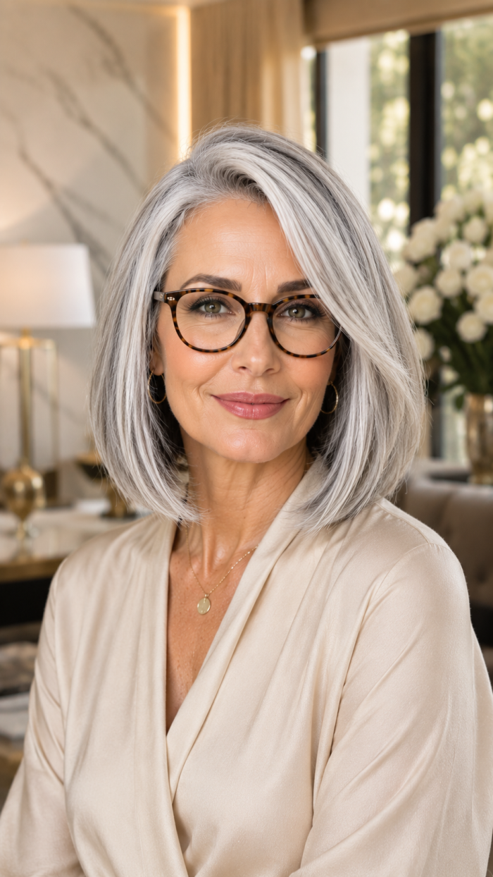 Platz 3 Long Bob Mit Seitenscheitel Für Zeitlose Eleganz 🥉