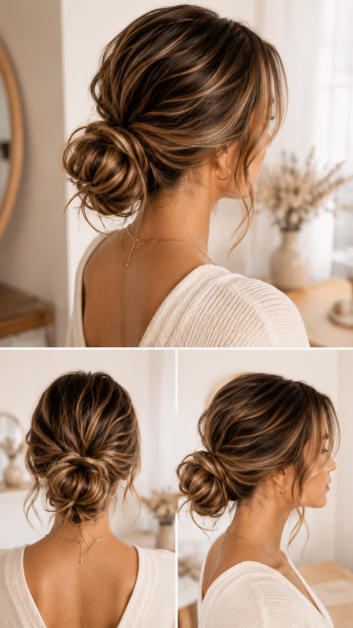 🥇 Platz 1 Der lockere Low Bun für zeitlose Eleganz