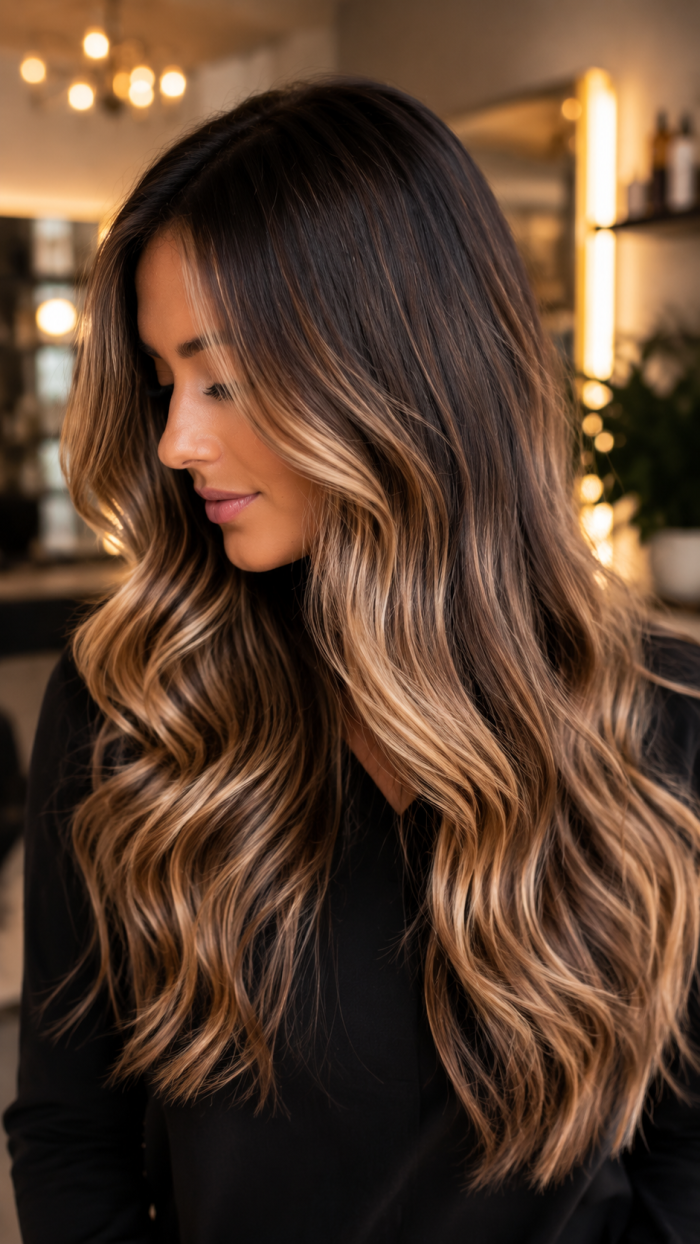 🥇 Platz 1 Sanfte Balayage Strähnen für einen natürlichen Luxus Look