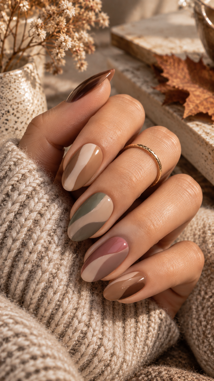 🥉 Platz 3 Autumn Nails 2026 mit Cashmere Color Blocking
