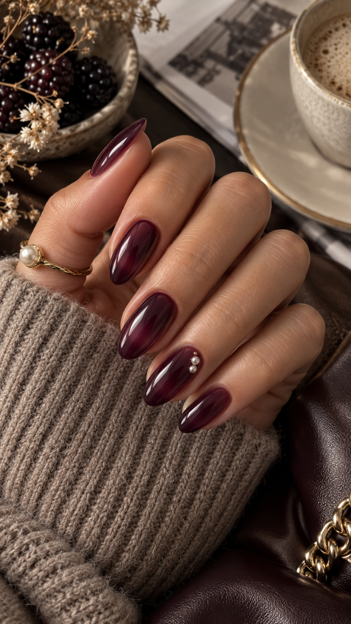 🥉 Top 3 Nägel September mit Blackberry Glass und Micro Pearl