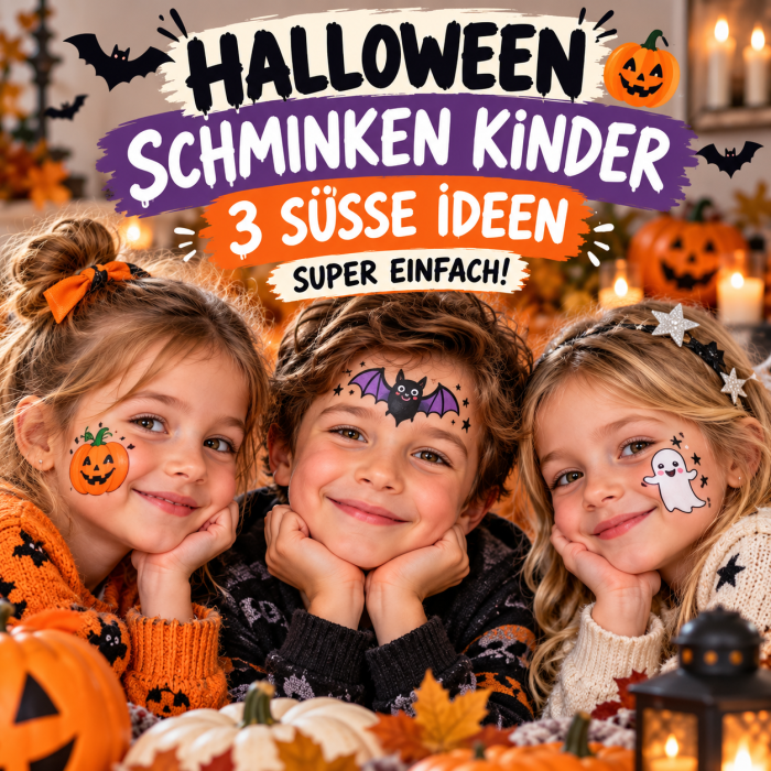 Halloween Schminken Kinder mit den 3 süßesten und einfachsten Ideen zum Nachmachen