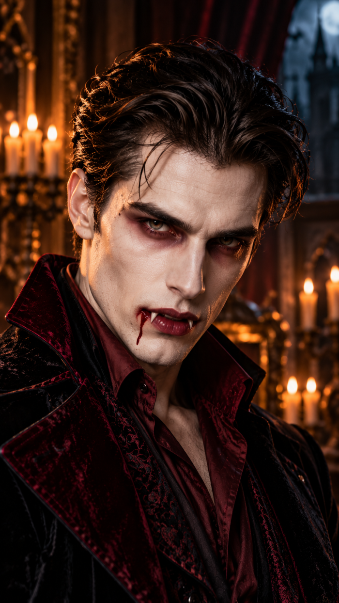 🥈 Platz 2 Halloween Schminken Mann als eleganter Vampir