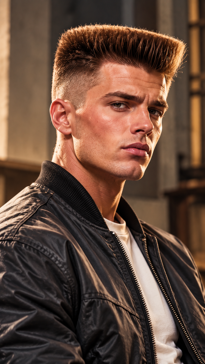 🥉 Platz 3 80er Frisuren Männer mit markantem Flat Top